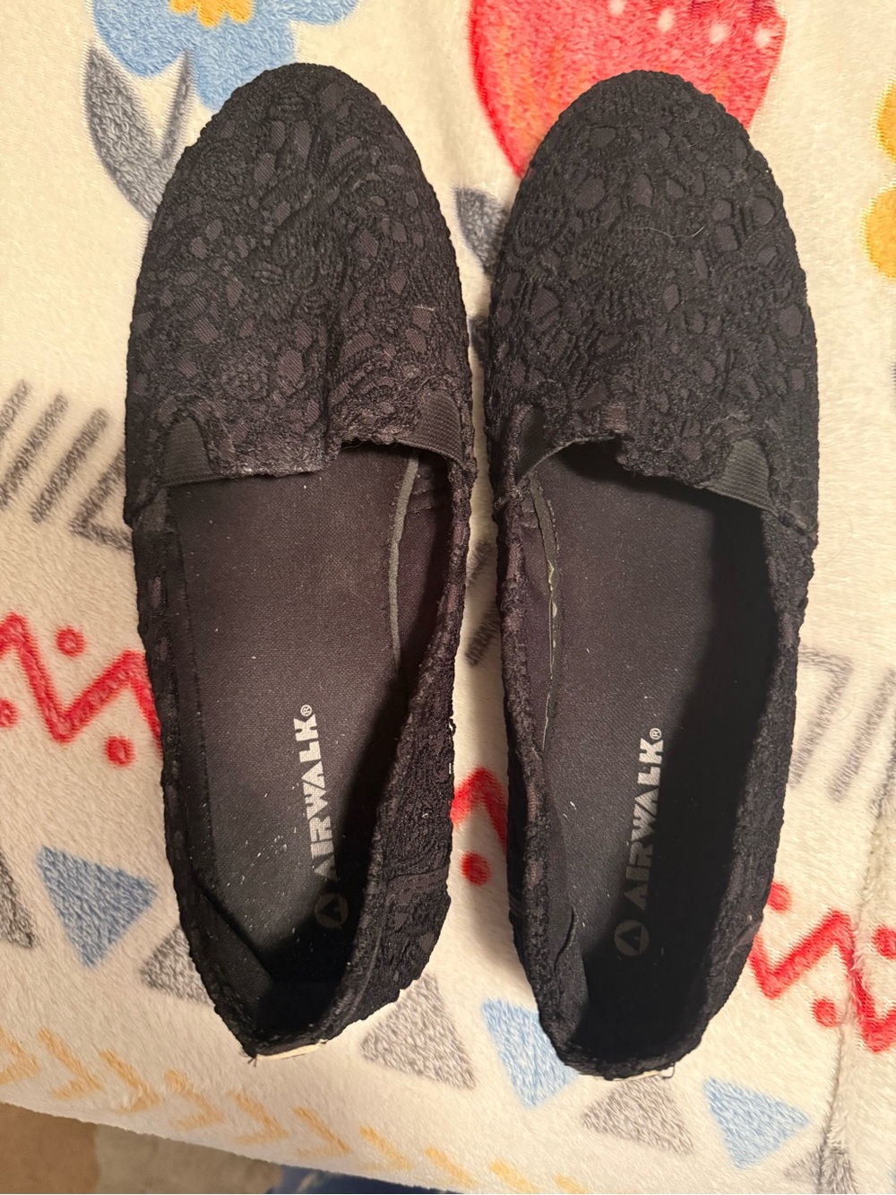Airwalk Black Lace Slip-On Flats for Women